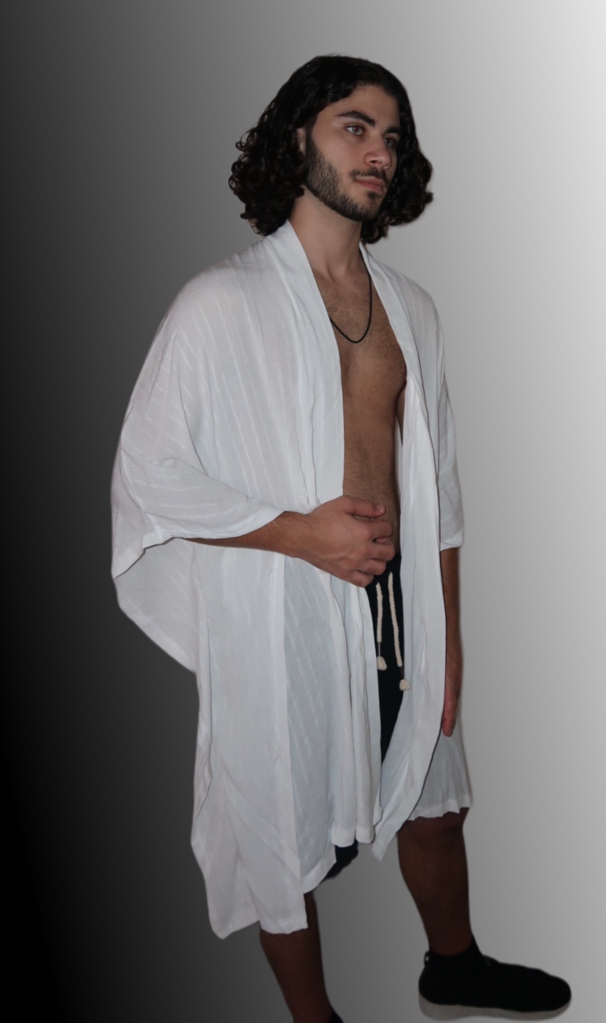 קימונו- WHITE SIM