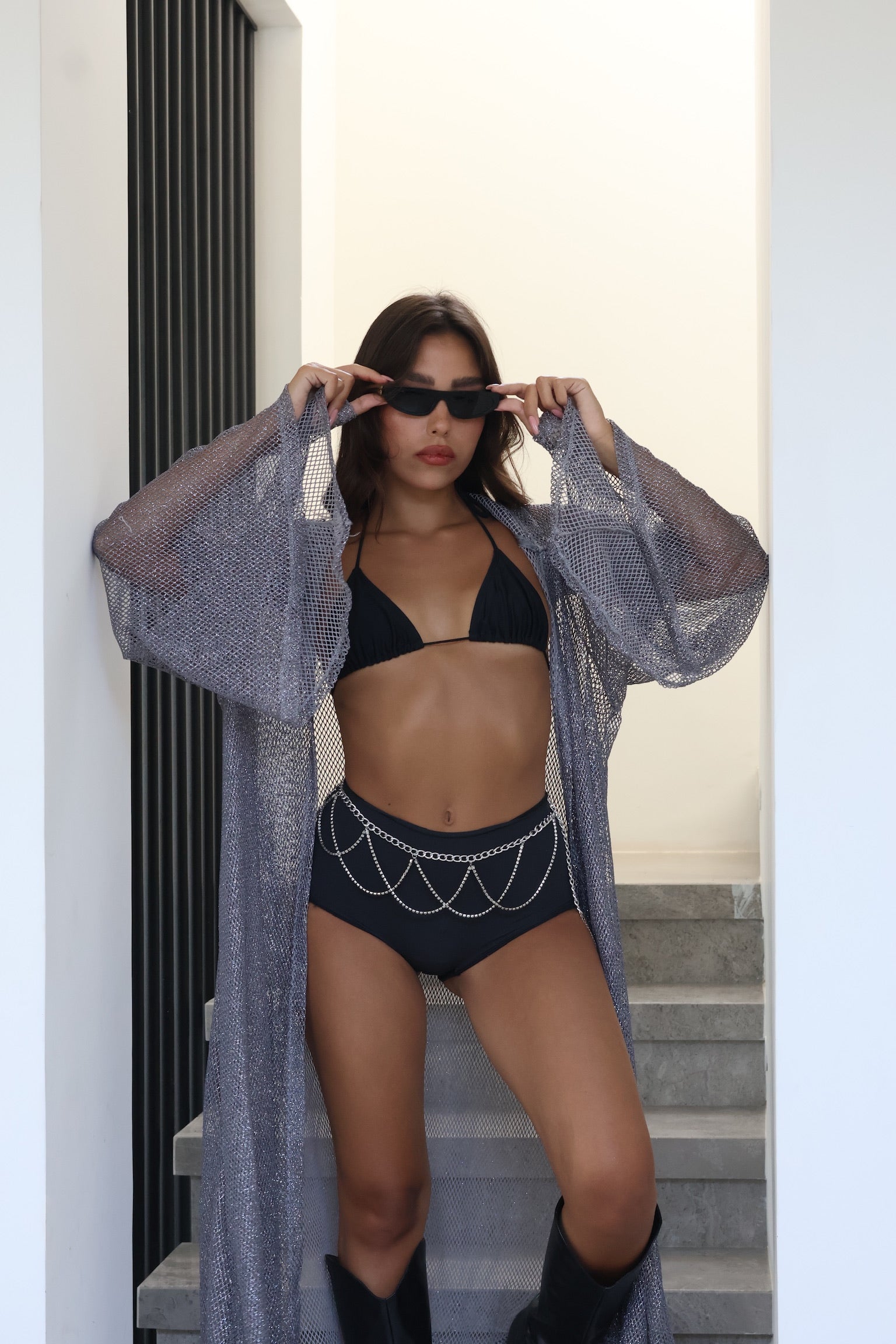 קימונו- SILVER SKY