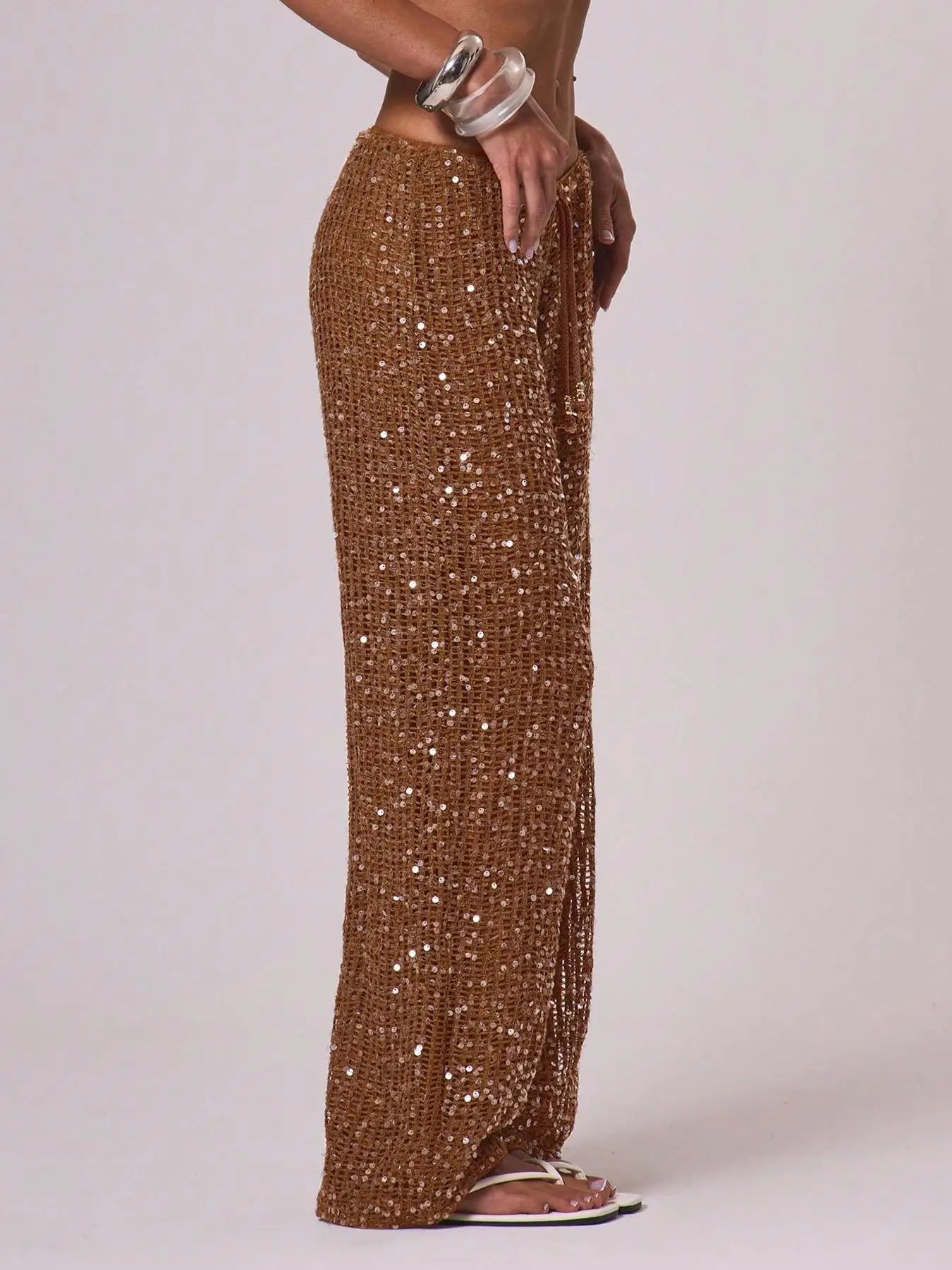 COCOA BRONZE PANTS- מכנס
