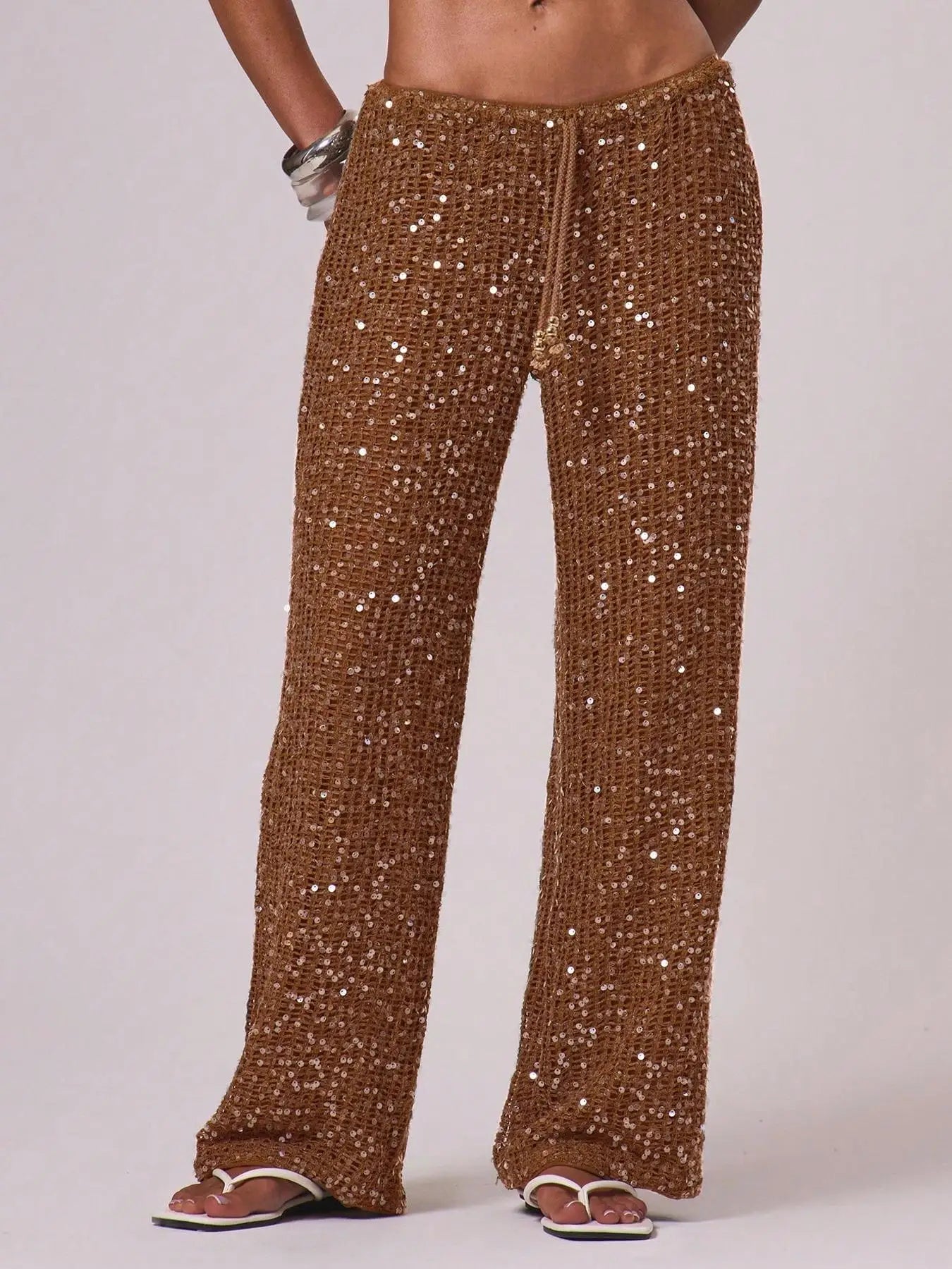COCOA BRONZE PANTS- מכנס