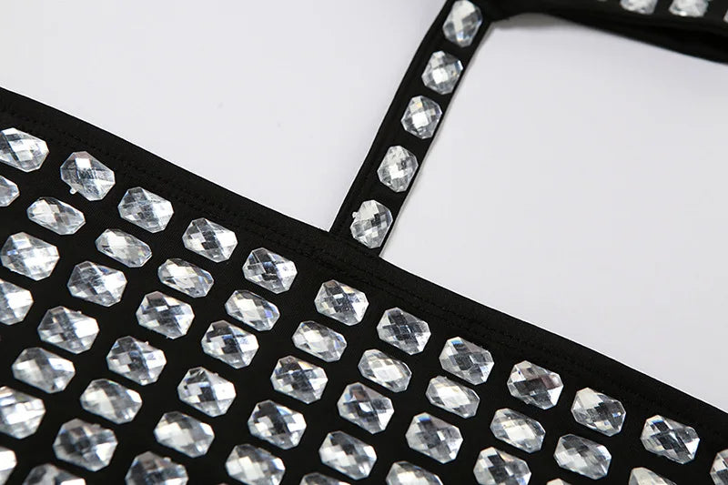 טופ- Y2K SPARKLE TIE TOP