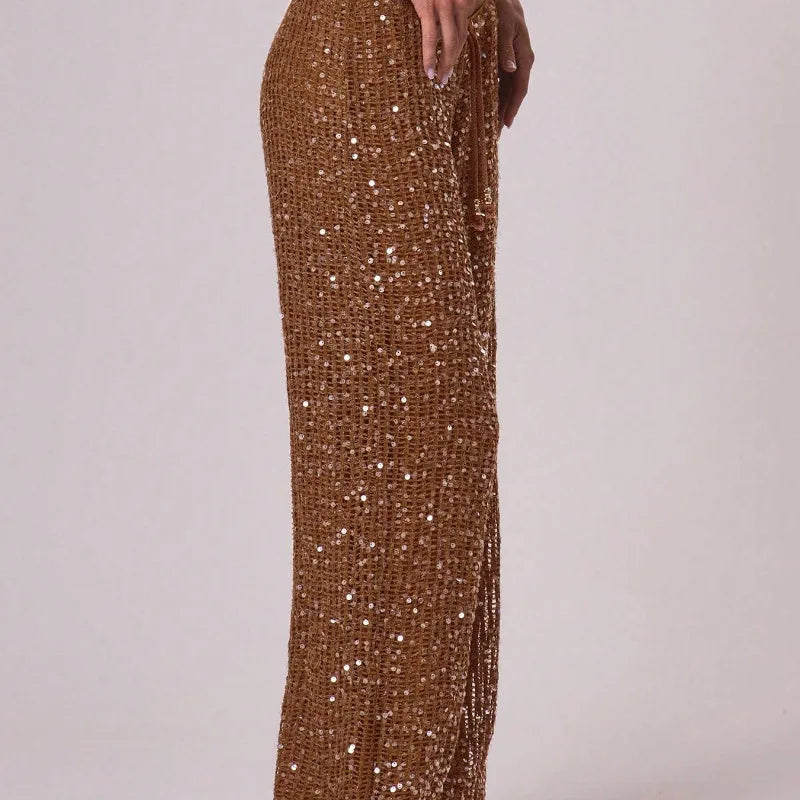 COCOA BRONZE PANTS- מכנס