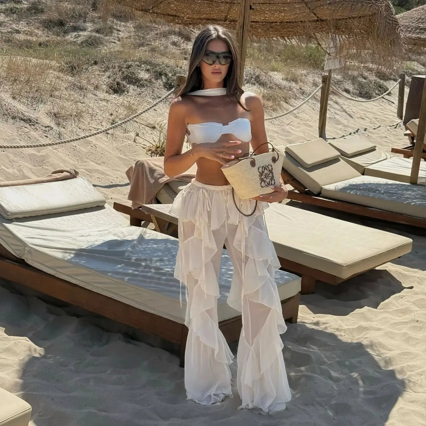 מכנסיים- RUFFLE PANTS