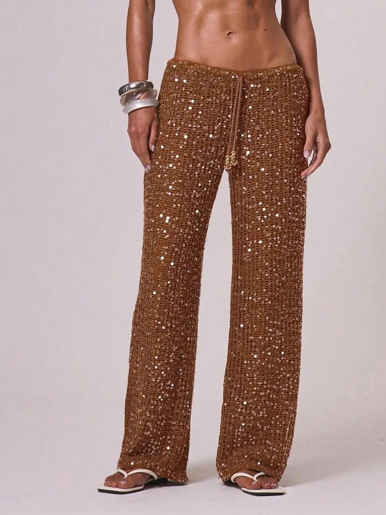 COCOA BRONZE PANTS- מכנס